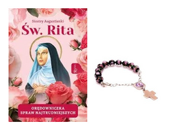 Zestaw upominkowy (Św. Rita. Orędowniczka spraw najtrudniejszych + bransoletka - różaniec Św. Rity)
