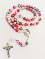Różaniec kolorowy Medjugorie (kolorystyka różowa)