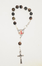 Różaniec samochodowy Św. Krzysztof (tygrysie oko)