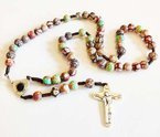 Różaniec kolorowy Medjugorie (brązowy)