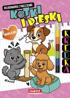  Kotki i pieski - kolorowanka z kredką modułową i naklejkami