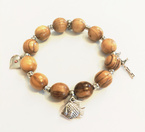 Bransoletka - różaniec z drewna oliwnego (rybka)