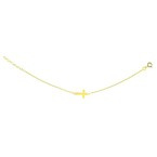 Bransoletka srebrna pozłacana z krzyżykiem