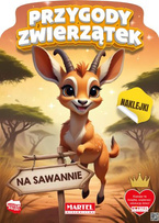 Przygody zwierzątek na sawannie - kolorowanka z naklejkami