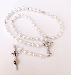 Różaniec komunijny biały