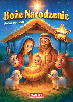 Boże Narodzenie Szopka - kolorowanka z naklejkami