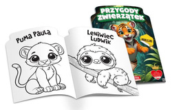 Przygody zwierzątek w dżungli - kolorowanka z naklejkami