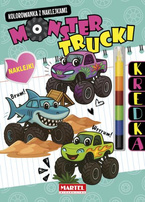 Monster Trucki - Kolorowanka z kredką modułową i naklejkami