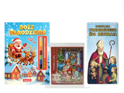 Zestaw świąteczny dla dzieci nr 1 (Puzzle + czekolada + kolorowanka)