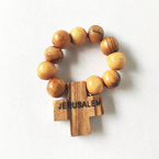 Różaniec drewniany dziesiątka na gumce