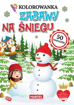  Zabawy na śniegu - kolorowanka z naklejkami