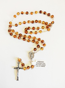 Różaniec z bursztynu