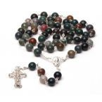 Różaniec srebrny z agatem indyjskim