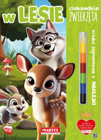 Ciekawskie zwierzęta. W lesie - Kolorowanka z kredką i naklejkami