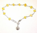 Bransoletka-różaniec z  bursztynu mlecznego srebrna