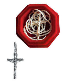 Krzyżyk srebrny z łańcuszkiem